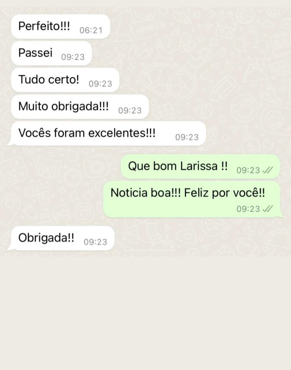 Depoimento cliente Larissa - Serviço excelente e visto aprovado